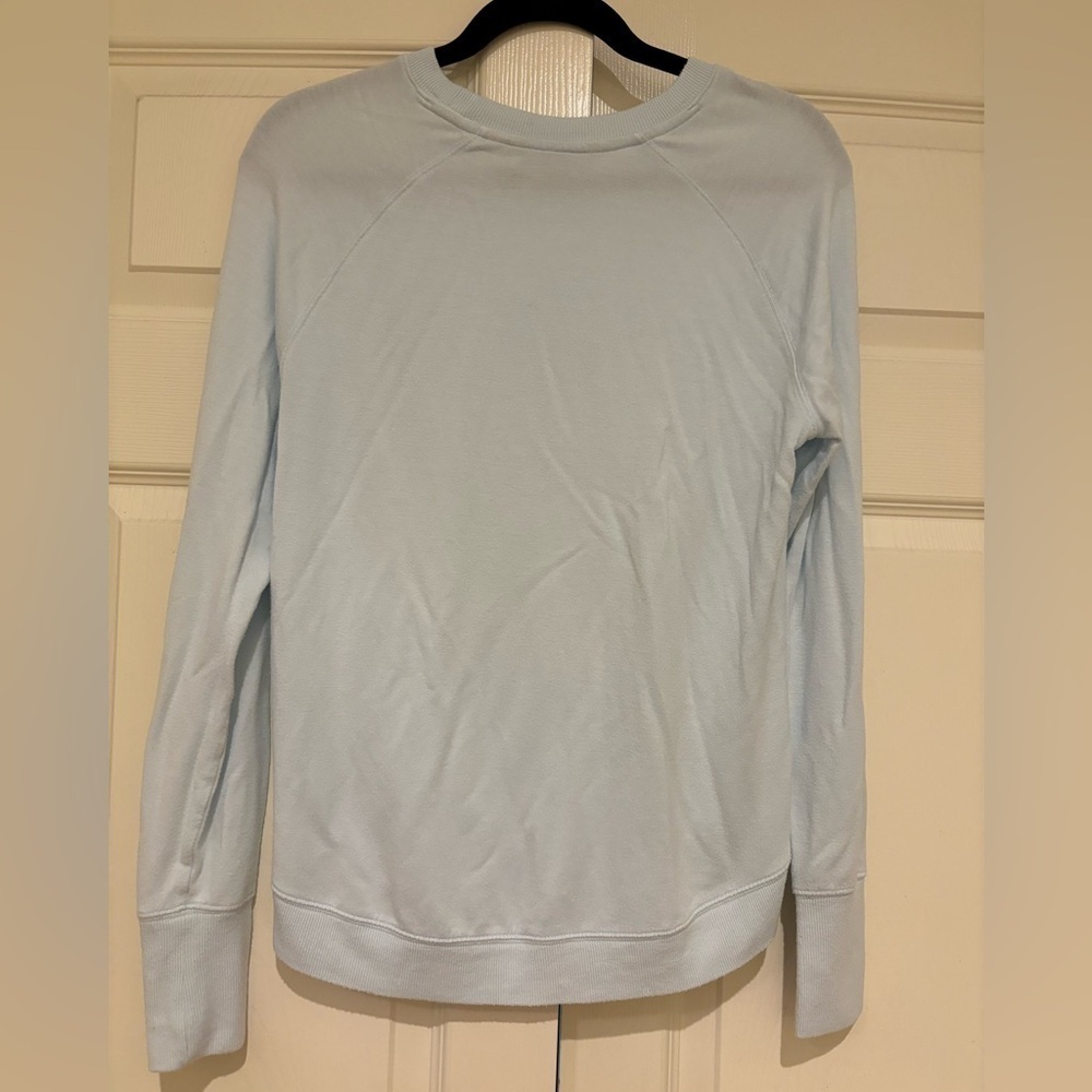 Athleta Mindset Long Sleeve Modal Cotton Light Blue Sweatshirt size Small - Picture 4 of 5
